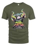 Divine Neon Street Hands Urban Graffiti Graphic T Shirt - military green t-shirt on white background