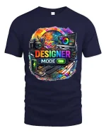 Designer Mode On Creative Graphic Artist T Shirt Style - navy t-shirt on white background