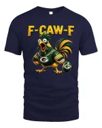 Funny Chicken Football Fan Humor Graphic T Shirt Style - navy t-shirt on white background