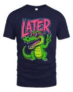 Later Gator Funny Alligator Cool Graphic T Shirt Style - navy t-shirt on white background