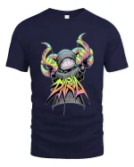 Divine Neon Street Hands Urban Graffiti Graphic T Shirt - navy t-shirt on white background