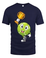 Tennis Champion Cute Ball Winner Graphic T Shirt Style - navy t-shirt on white background