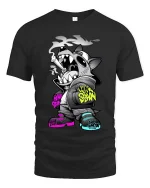 Street Wolf Graffiti Graphic T Shirt Urban Edgy Style - black t-shirt on white background