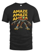 Amaze Robot Graphic T Shirt Funny Sci Fi Gamer Style Tee - black t-shirt on white background
