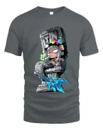 Dark Anime Statue Girl Graphic T Shirt Urban Street Art - gray t-shirt on white background