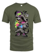 Street Shark Demand Snacks Graphic T Shirt Urban Vibe - military green t-shirt on white background