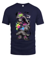 Street Shark Demand Snacks Graphic T Shirt Urban Vibe - navy t-shirt on white background