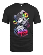 Neon Rebel Ram Street Art Graffiti Attitude tshirt Style Pro - black t-shirt on white background