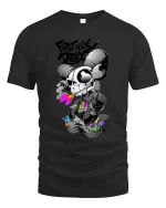 First In Line Dread Skull Ram Street Style tshirt Edge - black t-shirt on white background