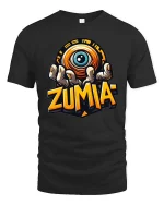 Zumia Mystic Eye Hand Graphic Street Art tshirt Vibes - black t-shirt on white background