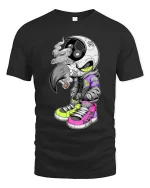 Street Raven Skull Sneaker Style Urban Graphic tshirt - black t-shirt on white background