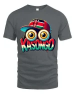 Kasongo Big Eyes Cartoon Urban Style Graphic tshirt - gray t-shirt on white background