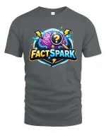 FactSpark Brain Quiz Science Knowledge Graphic tshirt - gray t-shirt on white background