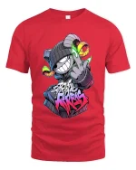 Neon Rebel Ram Street Art Graffiti Attitude tshirt Style Pro - red t-shirt on white background