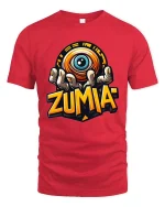 Zumia Mystic Eye Hand Graphic Street Art tshirt Vibes - red t-shirt on white background