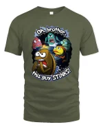 Funny Oh Brother This Guy Stinks Meme Cartoon tshirt - military green t-shirt on white background