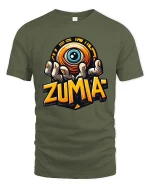 Zumia Mystic Eye Hand Graphic Street Art tshirt Vibes - military green t-shirt on white background