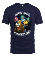 Funny Oh Brother This Guy Stinks Meme Cartoon tshirt - navy t-shirt on white background