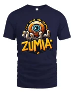 Zumia Mystic Eye Hand Graphic Street Art tshirt Vibes - navy t-shirt on white background