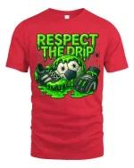 Respect The Drip Soccer T Shirt Funny Slime Goalkeeper Style - red t-shirt on white background