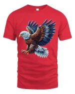 Majestic Flying Eagle T Shirt Bold Patriotic Freedom Style Art - red t-shirt on white background